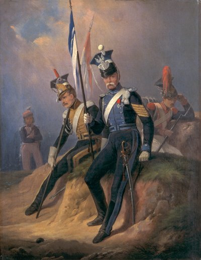 Polish Officers of the Napoleonic Army, 1852 by January Suchodolski